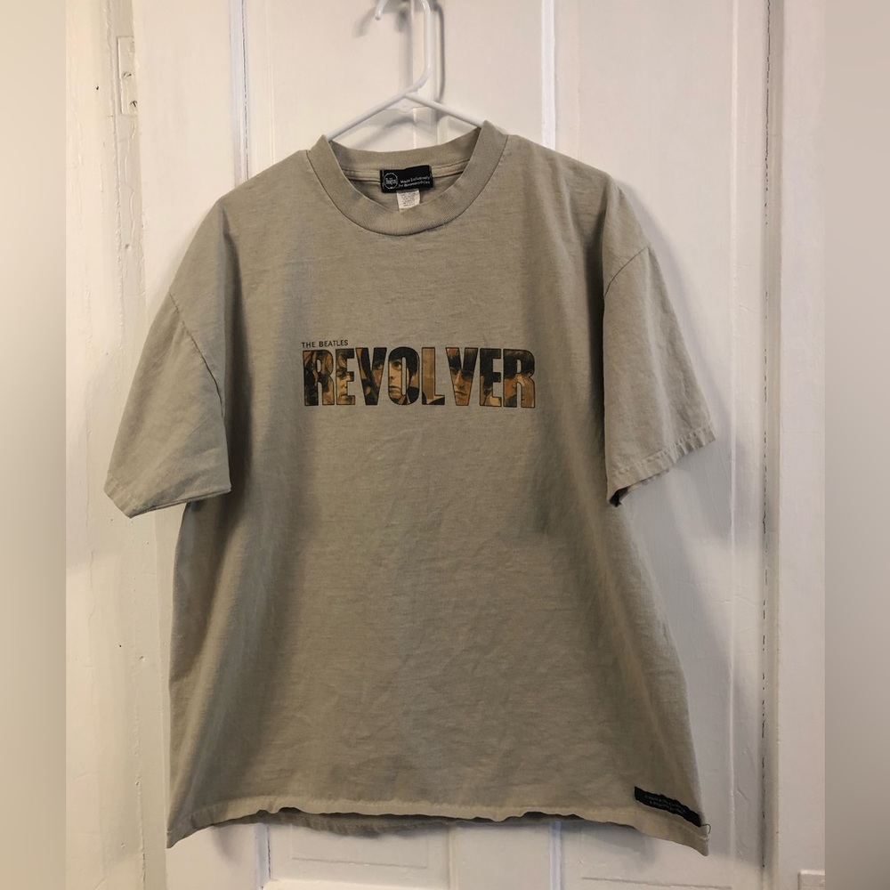 Almost vintage sage green grey Beatles shirt licensed to Bloomingdale’s size L